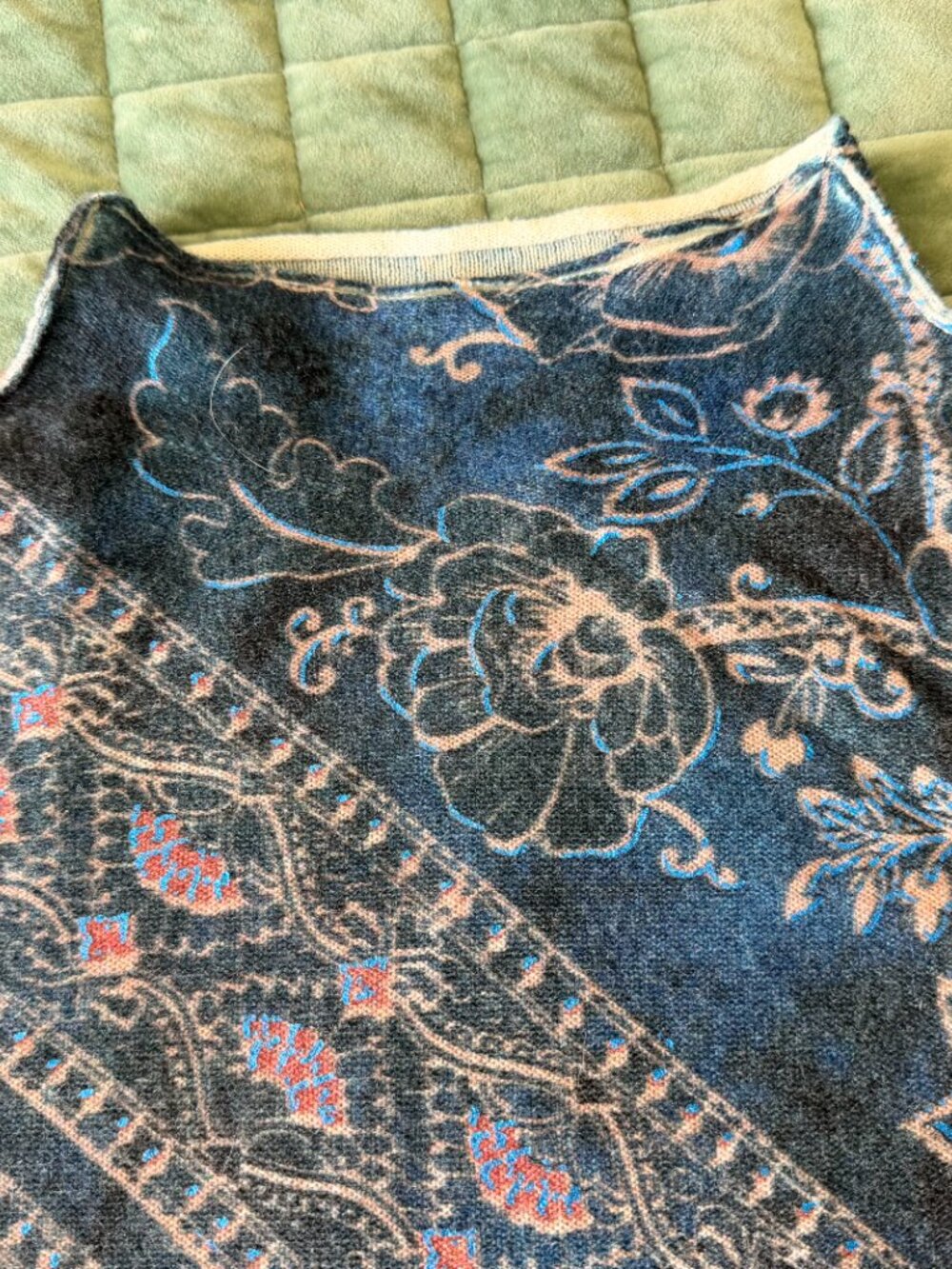 Size L Anthropologie Pilcro "The Alani" Cashmere Mock-Neck Printed Sweater - Picture 3 of 6